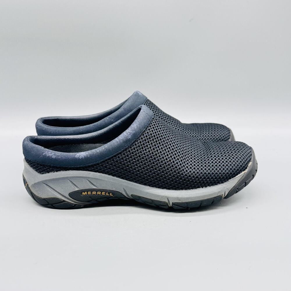 Merrell Shoes Womens 7 Blue Mesh Slip On Clog Mule Walking Sneakers Comfort